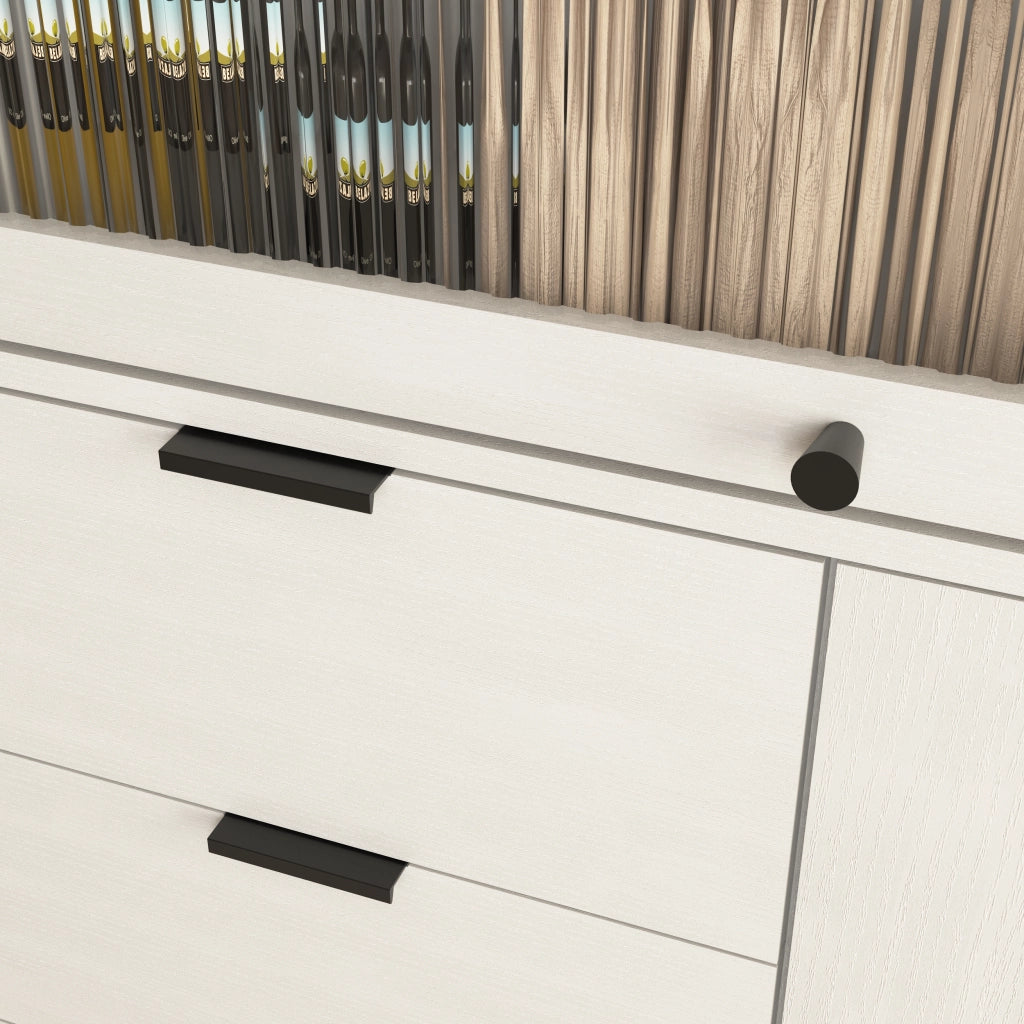 Credenza con cassetti e ripiani regolabili in truciolare bianco per cucina e soggiorno 85 × 40 × 120 cm