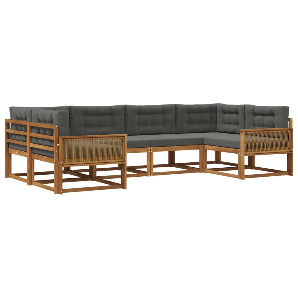 Set di divani da esterno con cuscino 6 pcs Naturale e Antracite 3382850