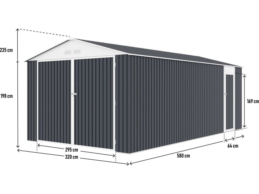 Garage in metallo "Houston" - 18,56 m² - Antracite