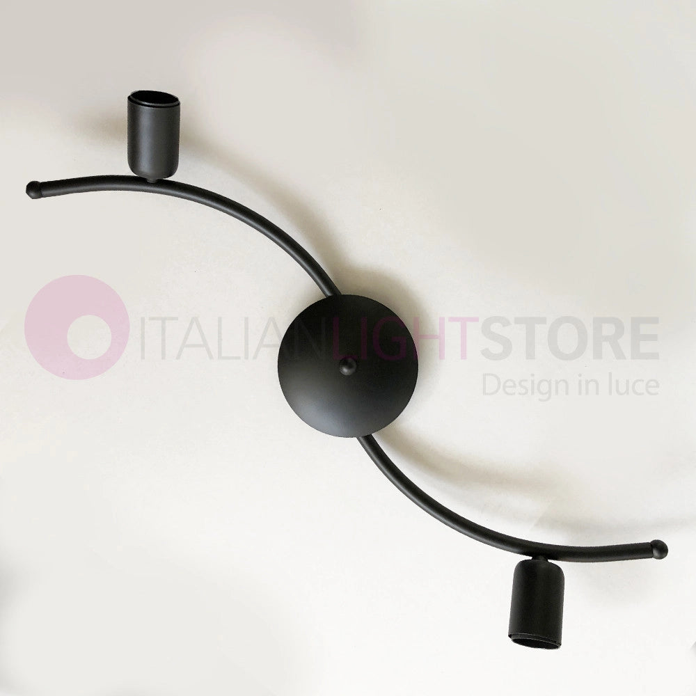 SNAKE Plafoniera a soffitto e parete 2 luci stile Industriale moderno