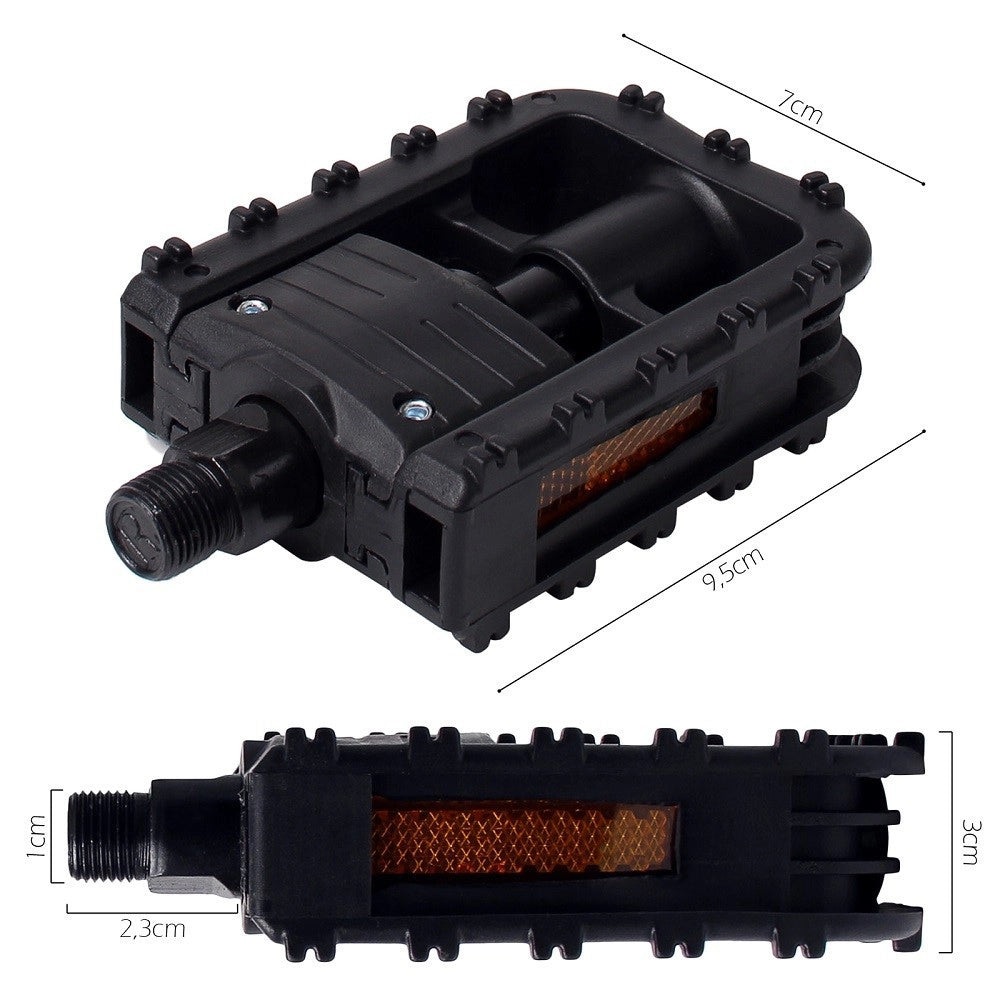 Trade Shop - Coppia Di Pedali Bicicletta Con Riflettori Laterali Attacco Universale Xc-2513 -