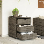 Armadietto Portaoggetti Giardino Grigio 55x59x69cm Polyrattan