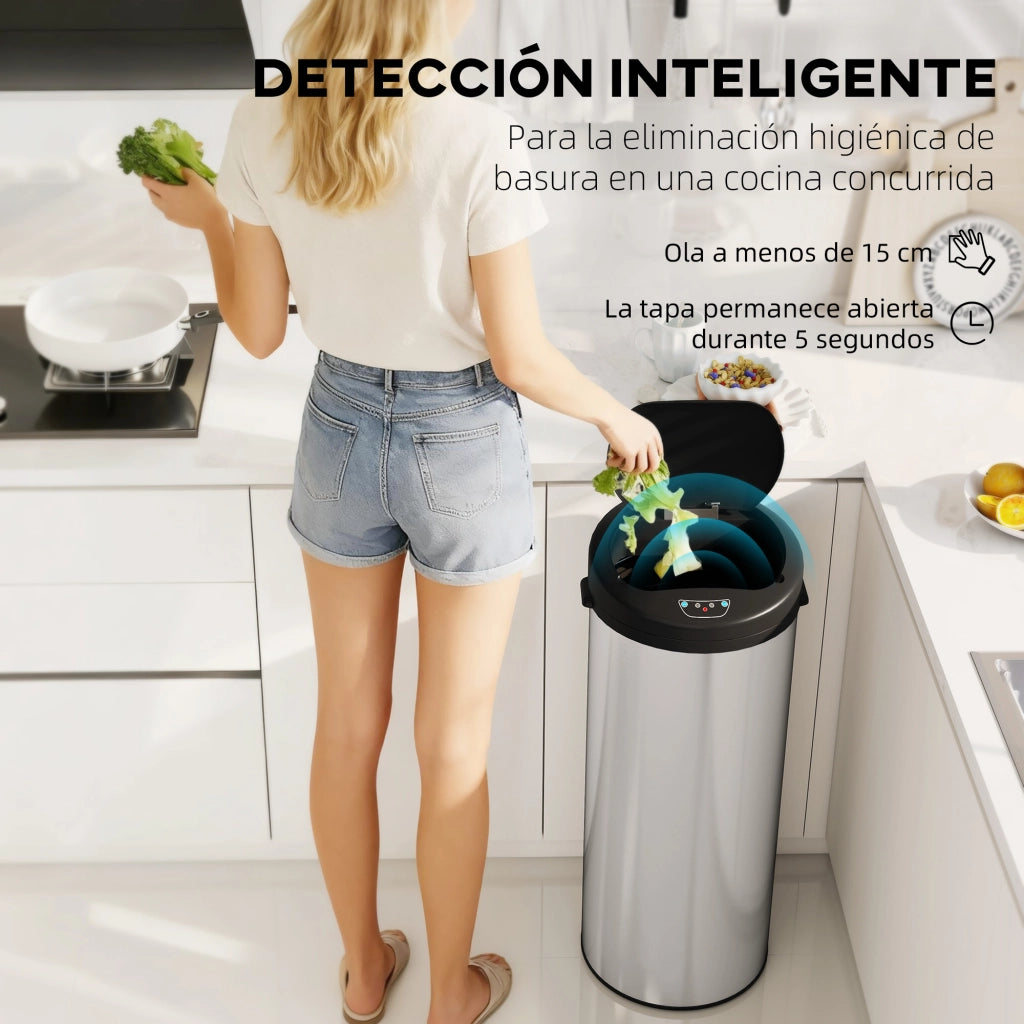 Cestino automatico 55L inox ¨C zephmum ¨C 55 litri argento