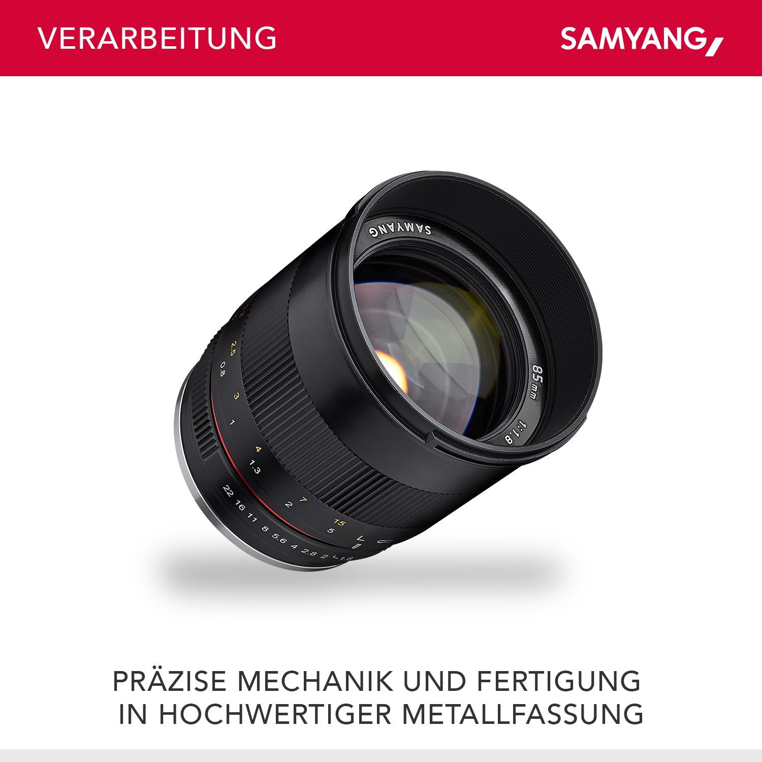 MF 85mm F1.8 ED UMC CS MFT - obiettivo manuale con lunghezza focale fissa di 85 mm per fotocamere con attacco MFT, angolo di campo di 14,7°, filettatura del filtro da 62 mm