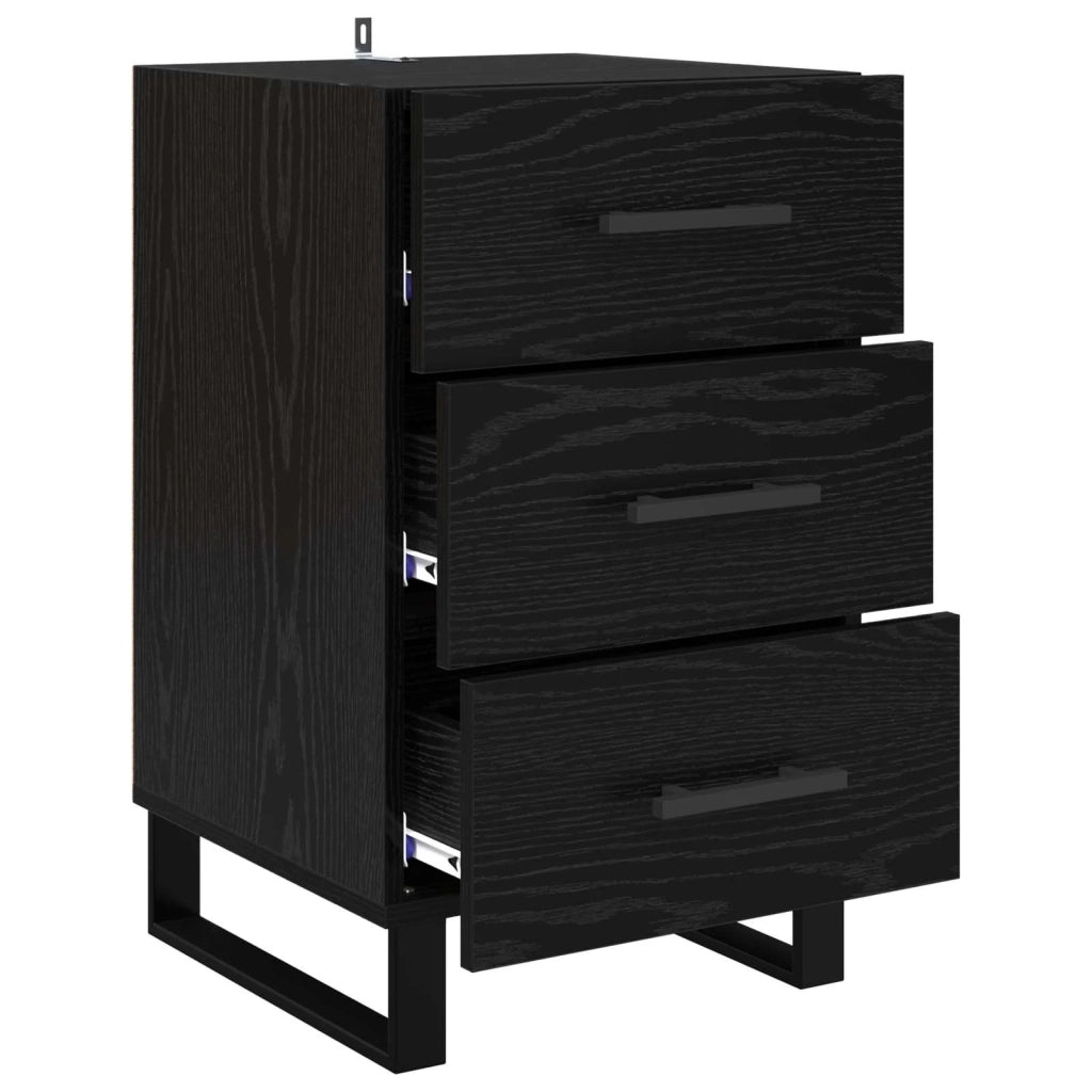 Armadio da Notte Rovere Nero 40 x 40 x 66 cm Legno multistrato
