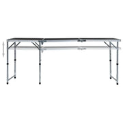 Tavolo da Campeggio Pieghevole in Alluminio Grigio 180x60 cm CFW6012348