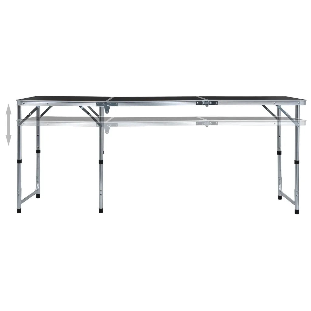 Tavolo da Campeggio Pieghevole in Alluminio Grigio 180x60 cm CFW6012348