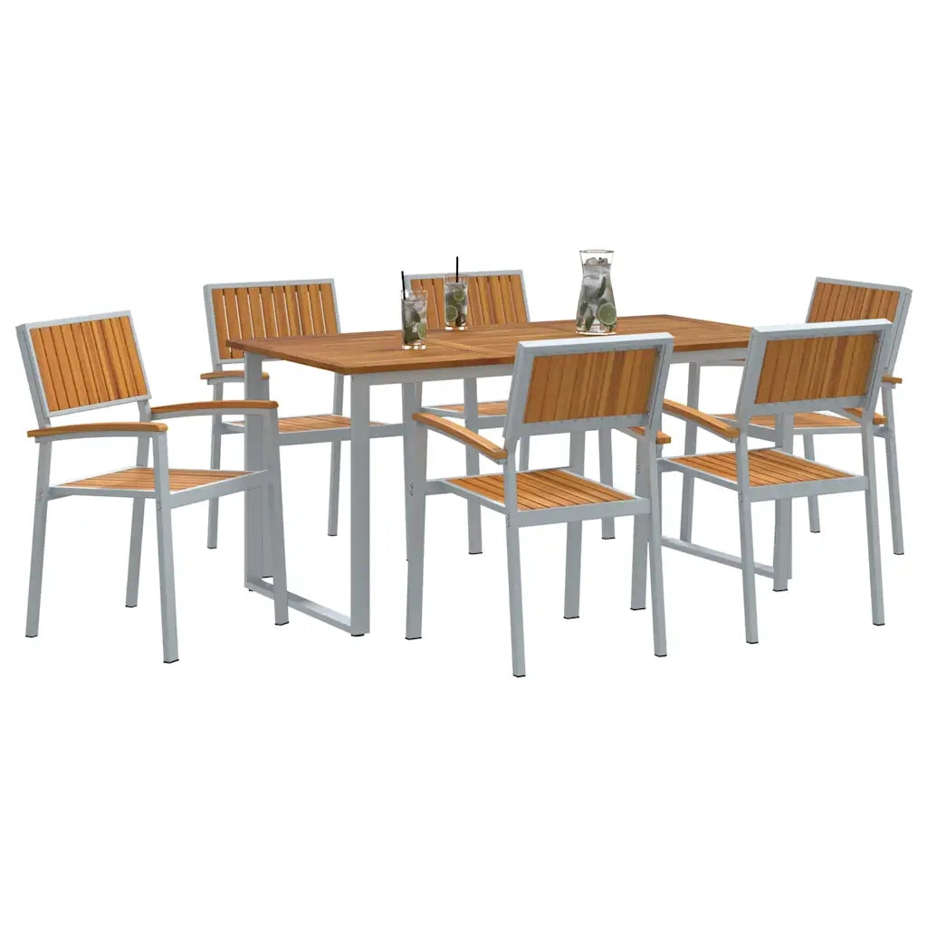 Set da Pranzo per Giardino 7 pcs Grigio 3284354