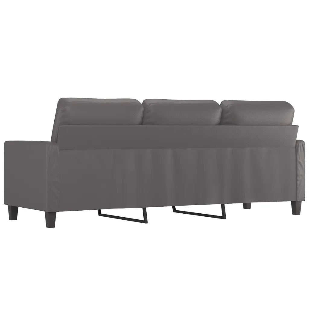 Divano | Divano da soggiorno | Sofa a 3 Posti Grigio 180 cm in Similpelle