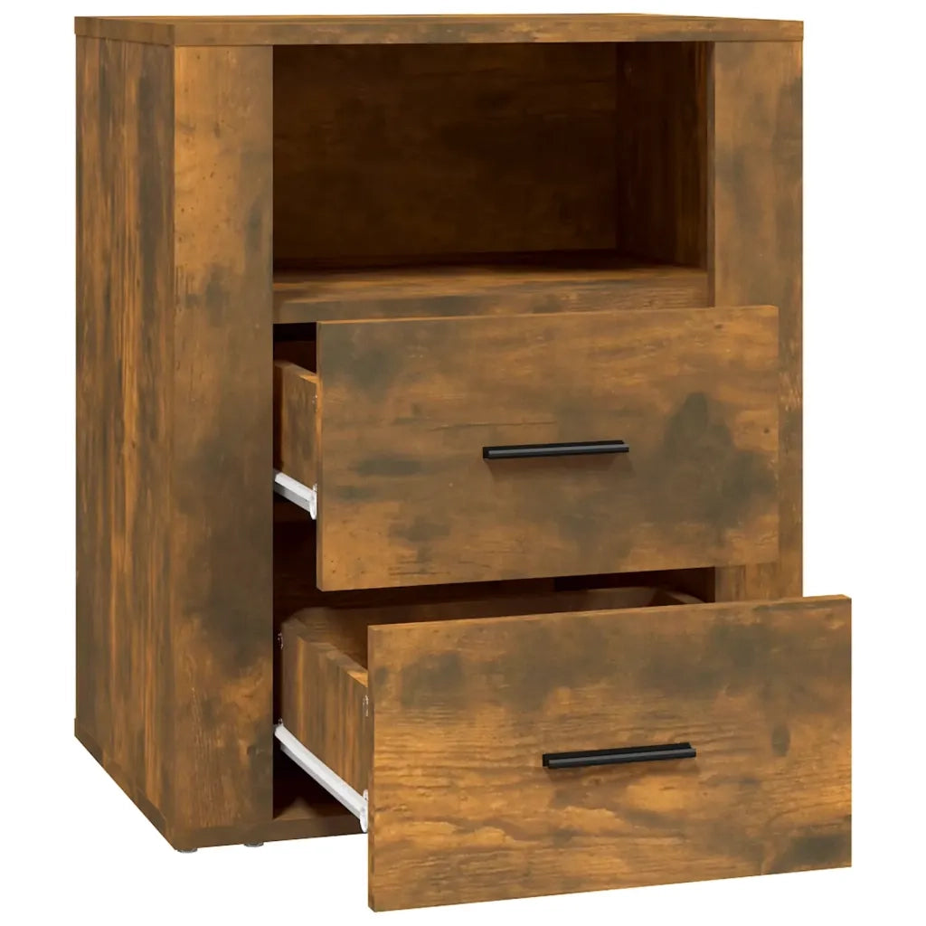Comodino Rovere Fumo 50x36x60 cm Legno Multistrato 816733