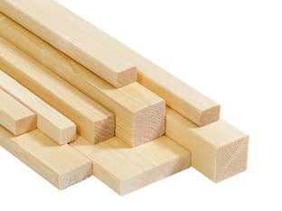 LISTELLO PIALLATO 4 LATI IN ABETE- - mm.40x40x2000 - 6 pezzi PIRCHER