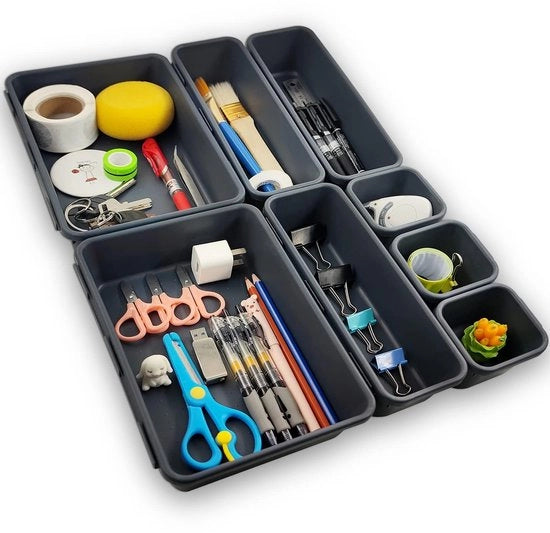 Sistema di organizzazione delle ante, 8 parti separate, contenitore organizzatore per la casa, organizzatore per il trucco della camera da bagno, per ufficio/camera da letto/podia/bagno
