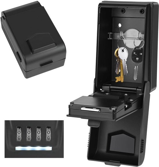 Safetta di garage con codice numerico, grande cassaforte a 4 cifre con illuminazione, armadietto esterno in acciaio inox impermeabile per uso domestico, ufficio, scuola, garage e altro