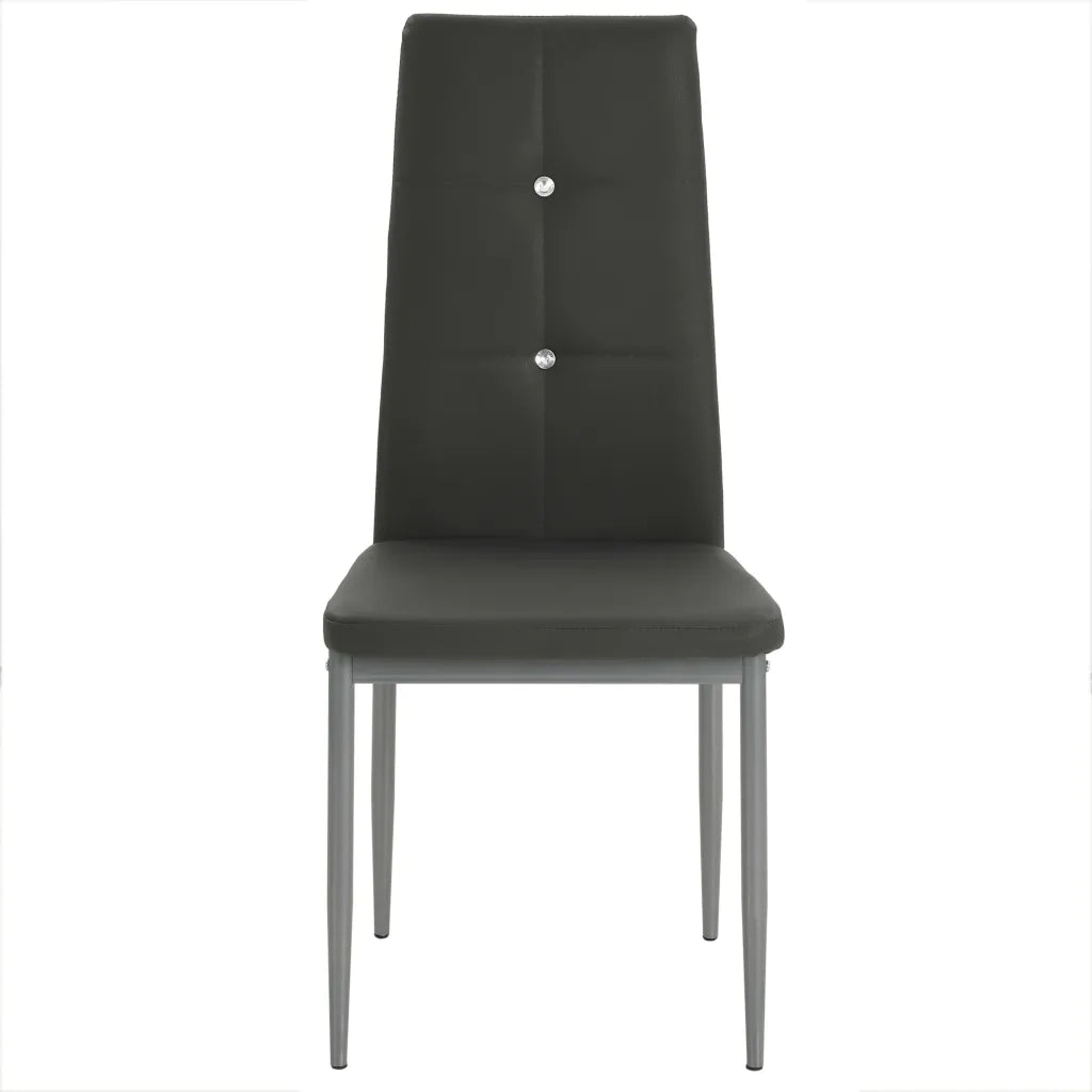 Sedie da Pranzo 4 pz Grigie in Similpelle 246186