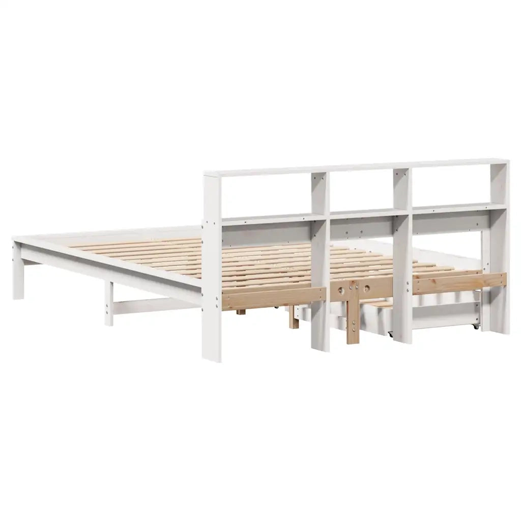 vidaXL Letto Libreria senza Materasso Bianco 160x200 cm Legno di Pino