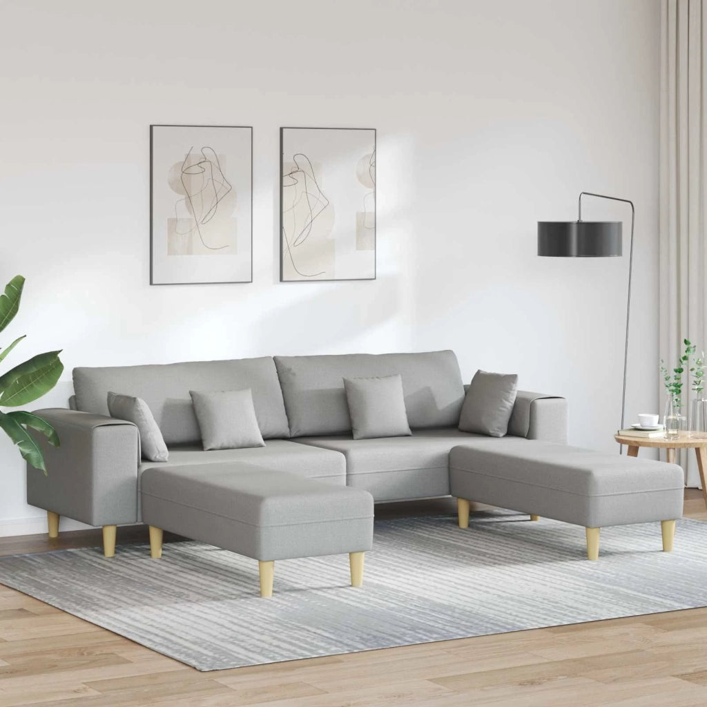 Divano 3 pcs Grigio Nuvola 250 x 188 x 76 cm Tessuto 3335170