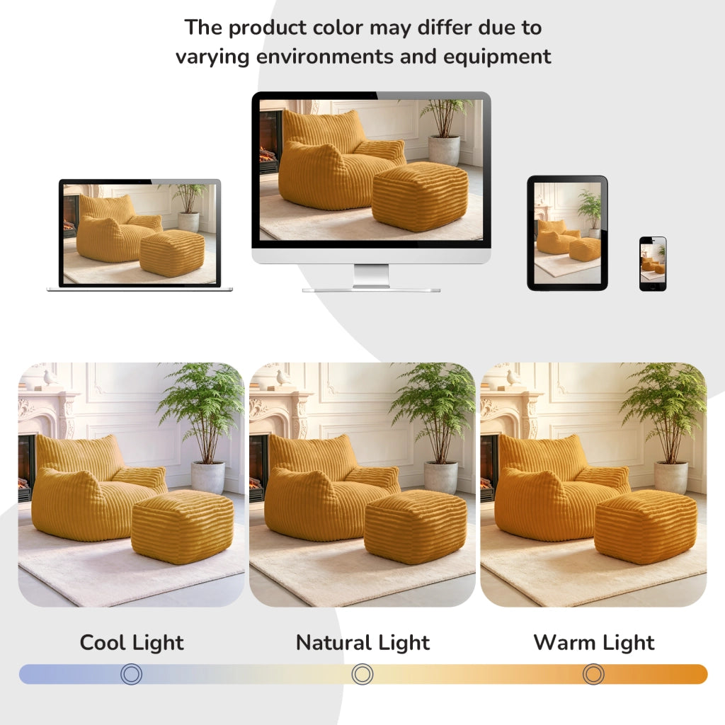 POLTRONA Ergonomica 50x46x28 cm in Flanella Gialla