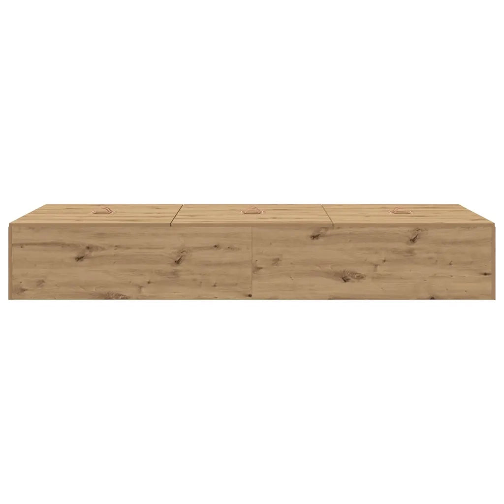 Letto singolo | Letto per adulti | Struttura letto con contenitore Rovere artigianale 100 x 200 cm
