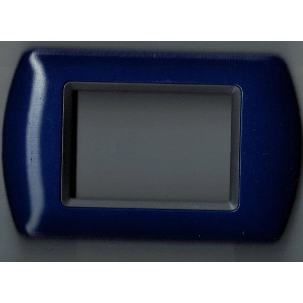 Trade Shop - Placchette Placche In Abs Compatibili Per Master Modo Colorra Placca Copriprese - Blu Metallizzato -4 Fori     -