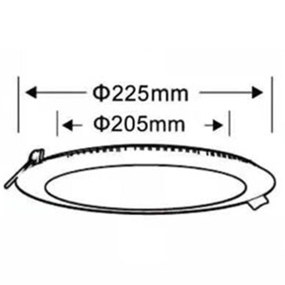 Trade Shop - Pannello Smd Led Tondo Da Incasso 18w Con Driver Cct 3000k 4000k 6500k P205a-t3c -