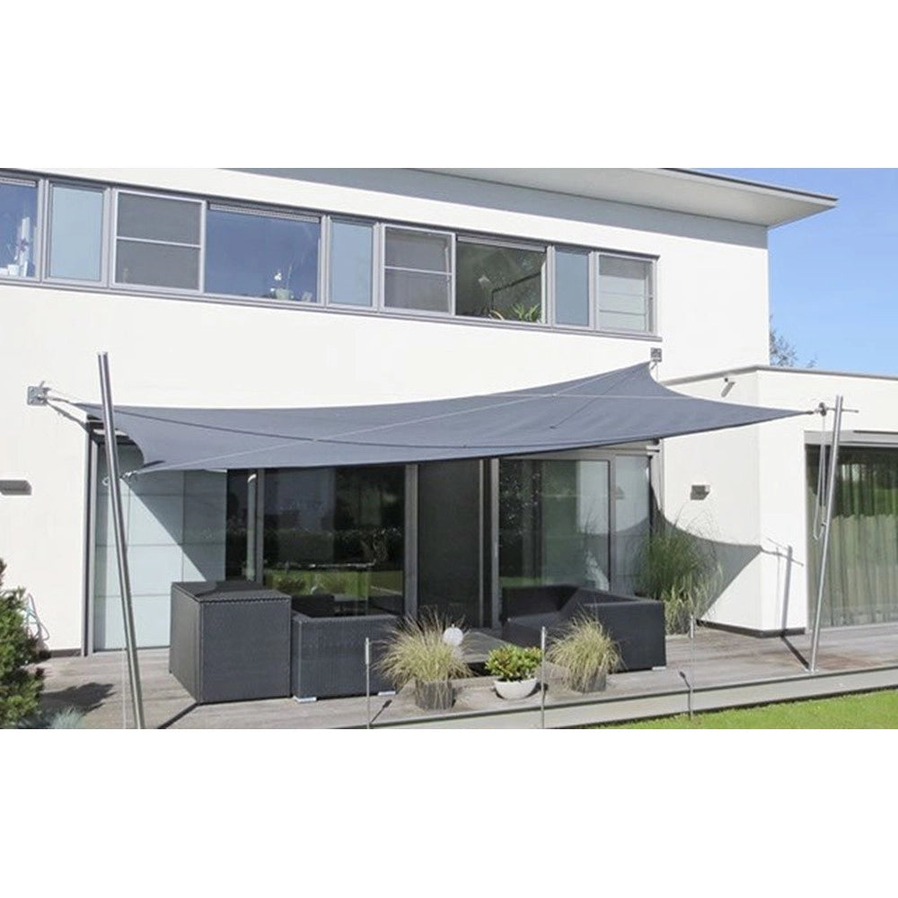 Trade Shop - Vela Tenda Rettangolare Parasole Protezione Sole Ombra Giardino 2x3 Mt Grigio 222583 -