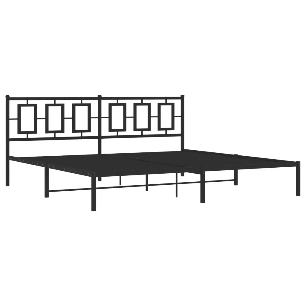 Giroletto con Testiera-Struttura Letto con testiera in Metallo Nero 193x203 cm 567495
