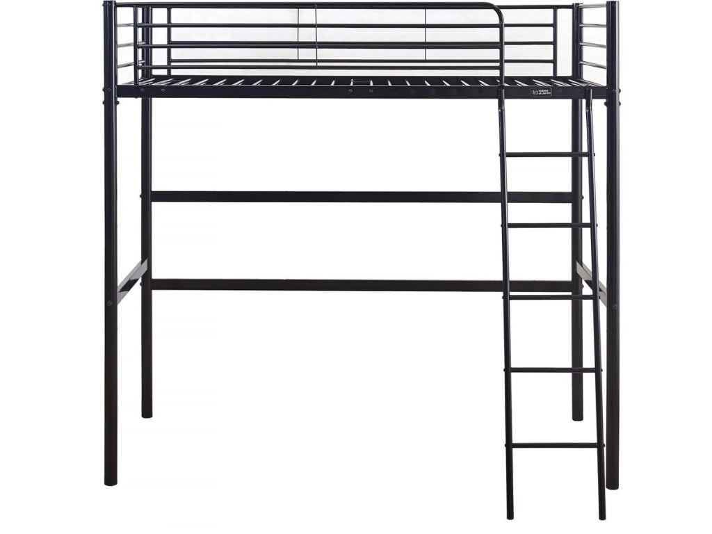Letto a soppalco in metallo "Alora" - 90 x 190 cm - Nero