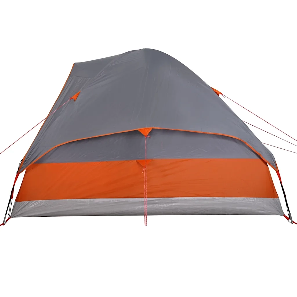 Tenda da Campeggio a Cupola 6 Persone Grigio e Arancione