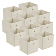 Set di 10 Scatole Pieghevoli Portaoggetti in Tessuto 28 x 30 x 30 cm - Beige [en.casa]