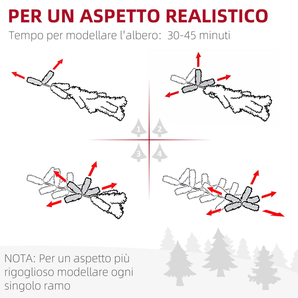Albero di Natale Artificiale ¨C Zephmum ¨C Verde, Acciaio, 180 cm