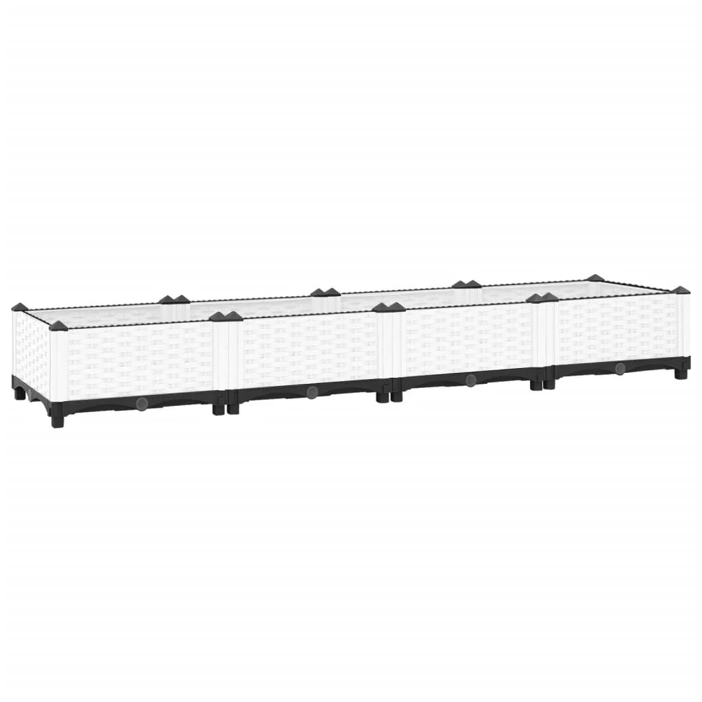 Fioriera rialzata per piante fiori terrazza giardino 160 x 40 x 23 cm polipropilene bianco 02_0039212