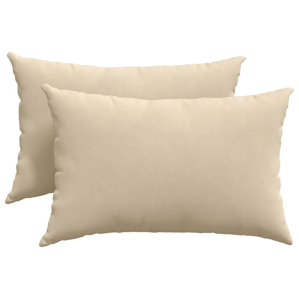 Cuscini da Divano 2 pz-Set di 2 Cuscini per Sofa Crema 60 x 40 cm Tessuto 267443