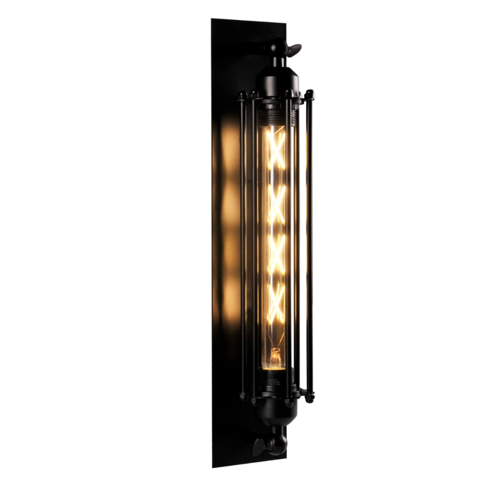 Applique industriale nera verticale E27 20W Retro Polux