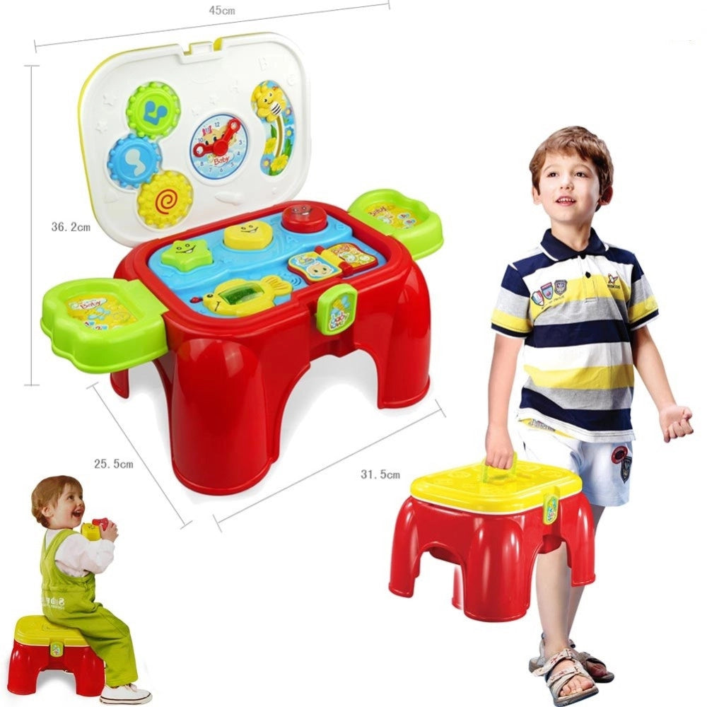 Trade Shop - Sgabello Sediolina Giocattolo Con Formine Incastro Luci Suoni Gioco Per Bambini -