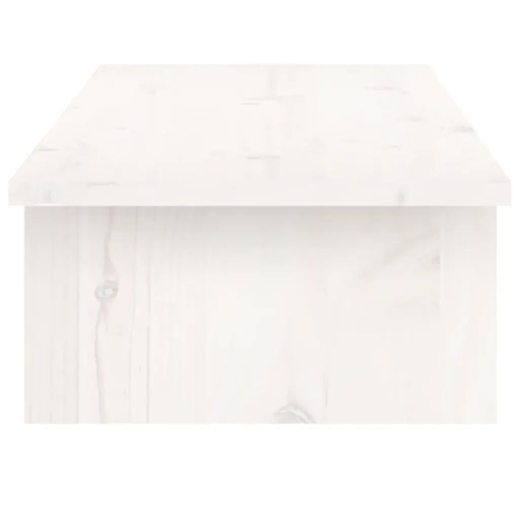Supporto per Monitor Bianco 100x27x15 cm Legno Massello di Pino 813980