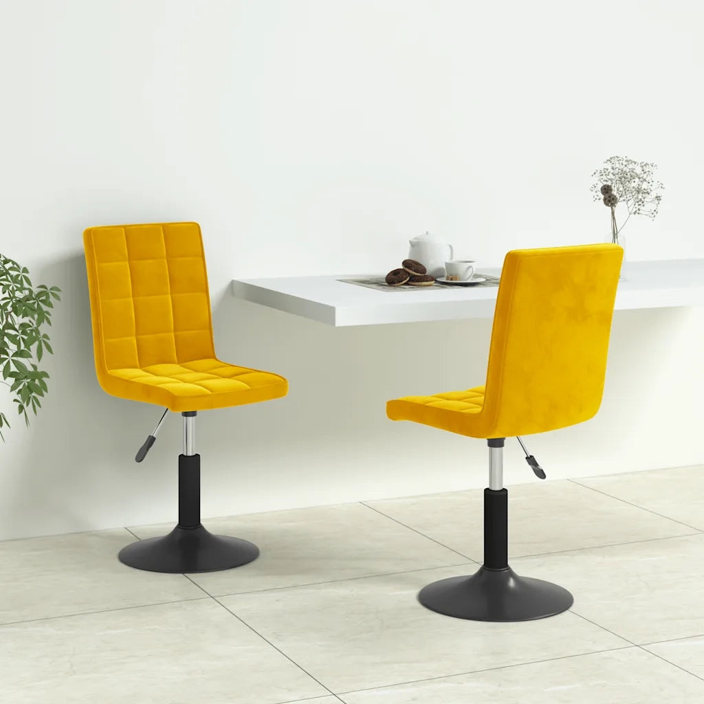 Sedie da Pranzo Girevoli 2 pz Giallo Senape in Velluto 335748
