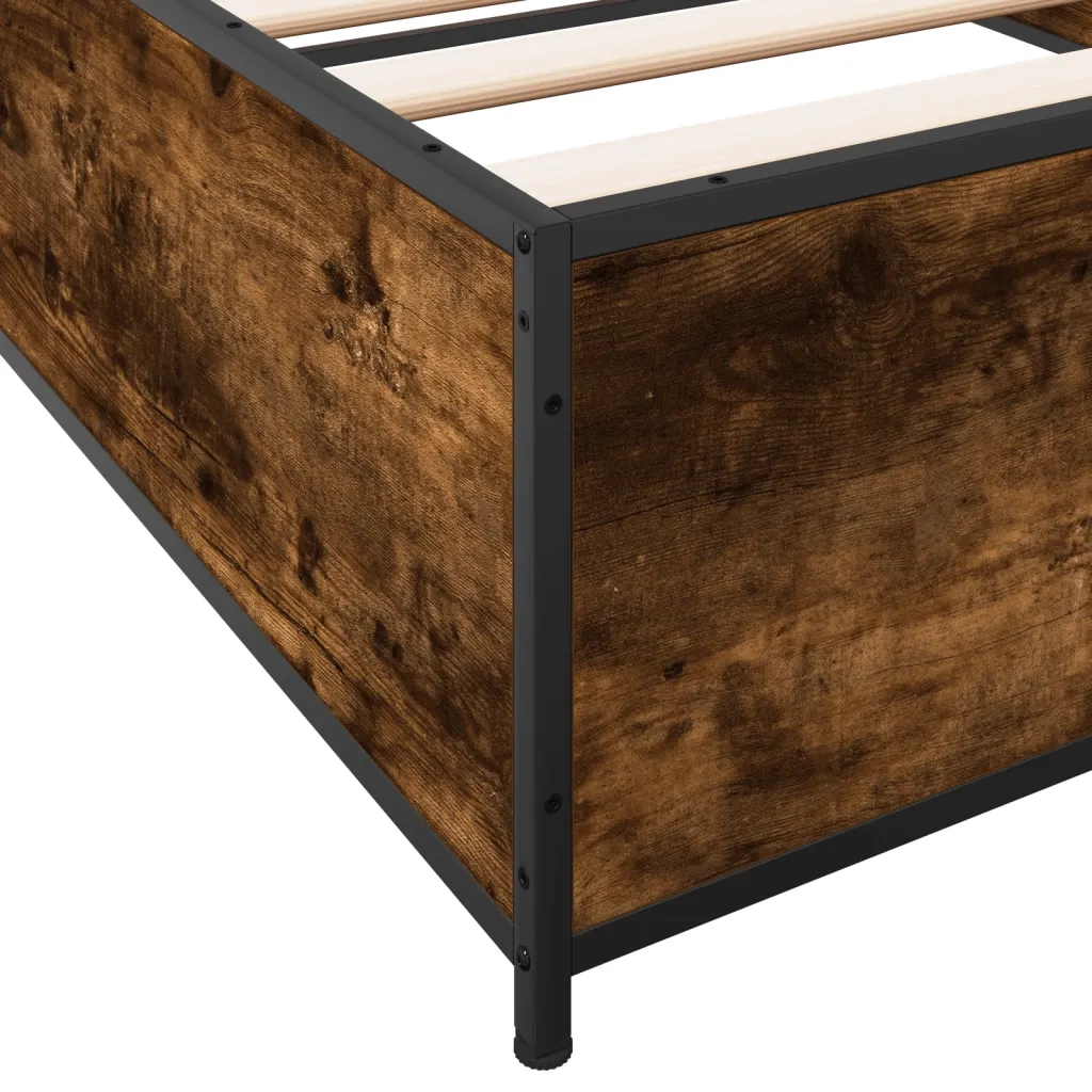 Giroletto-Struttura Letto Rovere Fumo 75x190 cm in Legno Multistrato e Metallo 639000