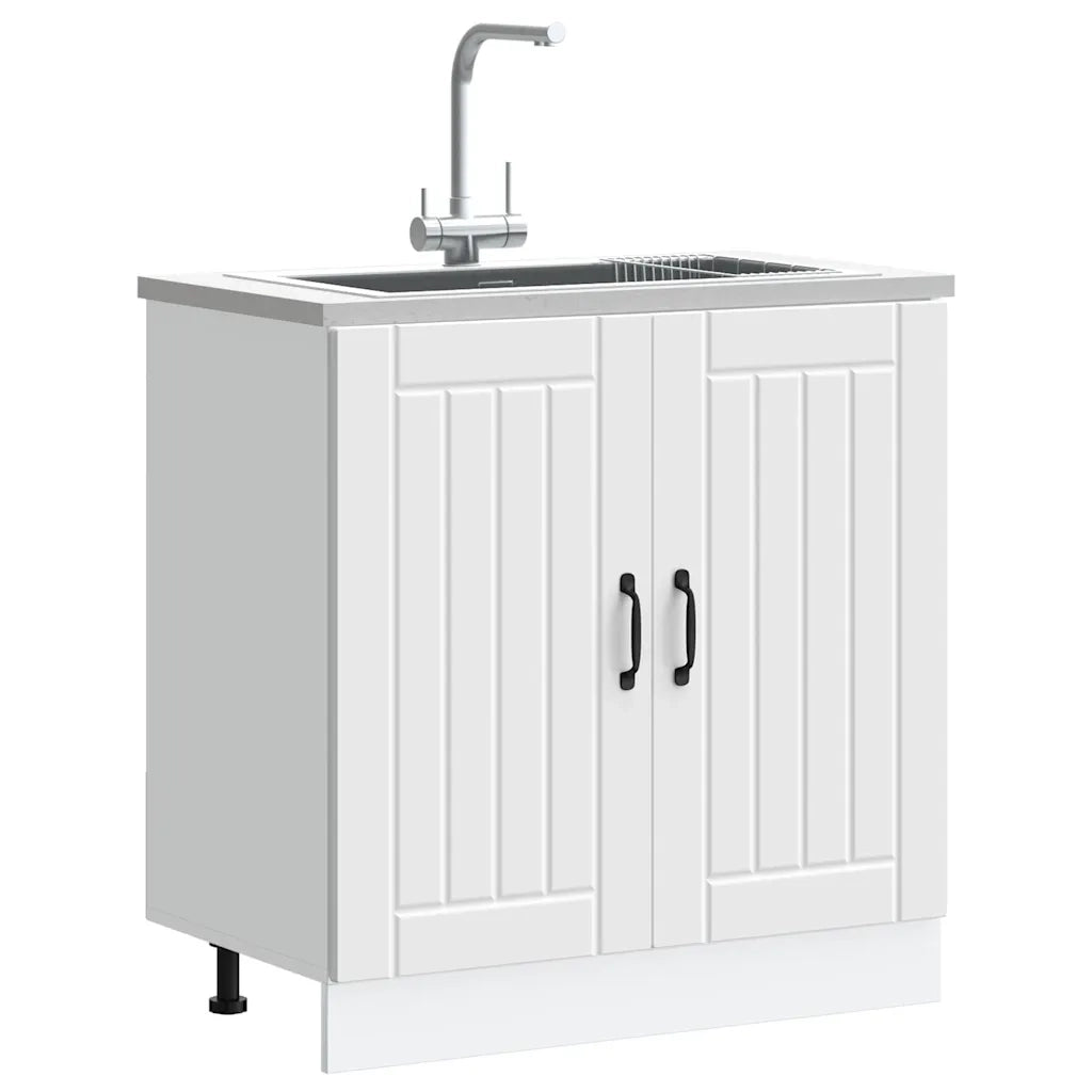 Mobile base lavello-Armadietto da bagno Lucca Bianco in Legno Multistrato 537380