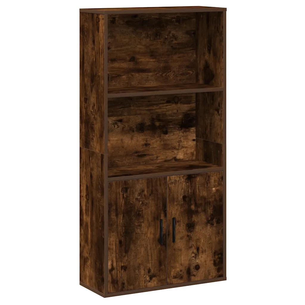 Libreria-Scaffale per Libri-Mobile di Stoccaggio Rovere Fumo 60x24x120 cm in Truciolato