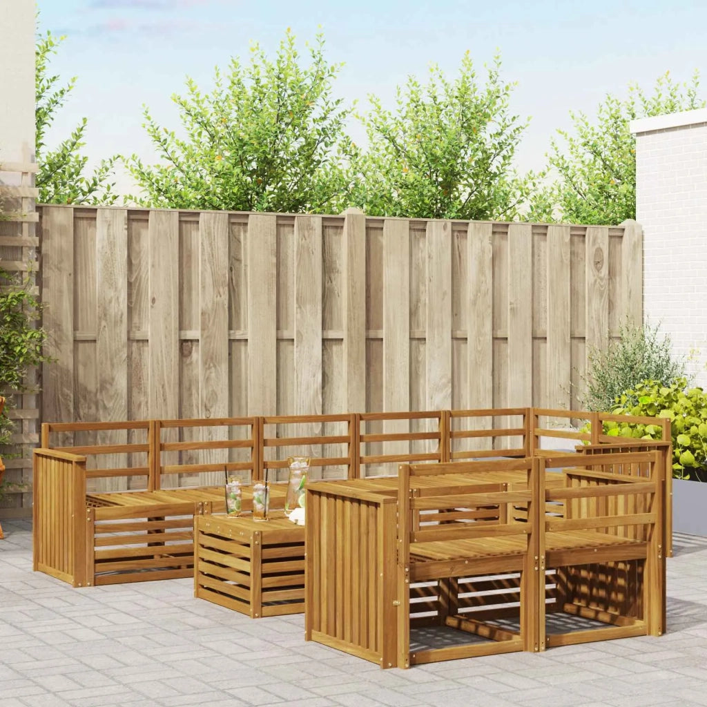 Set divani 9 pcs Naturale Legno di Acacia Massello 3375044
