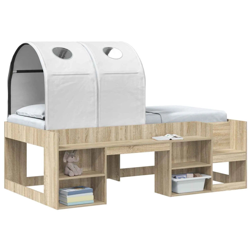 Tunnel per Letto 2 pcs Bianco 211 x 52,5 x 2 cm Poliestere