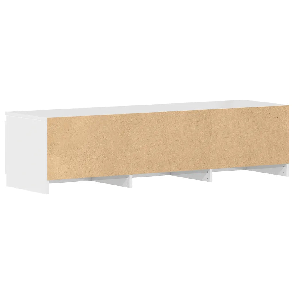 Mobile Porta TV-Credenza TV Bianco Lucido 140x40x35,5 cm Legno Multistrato