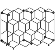 Portabottiglie Design Geometrico a Nido d'Ape in Metallo Nero