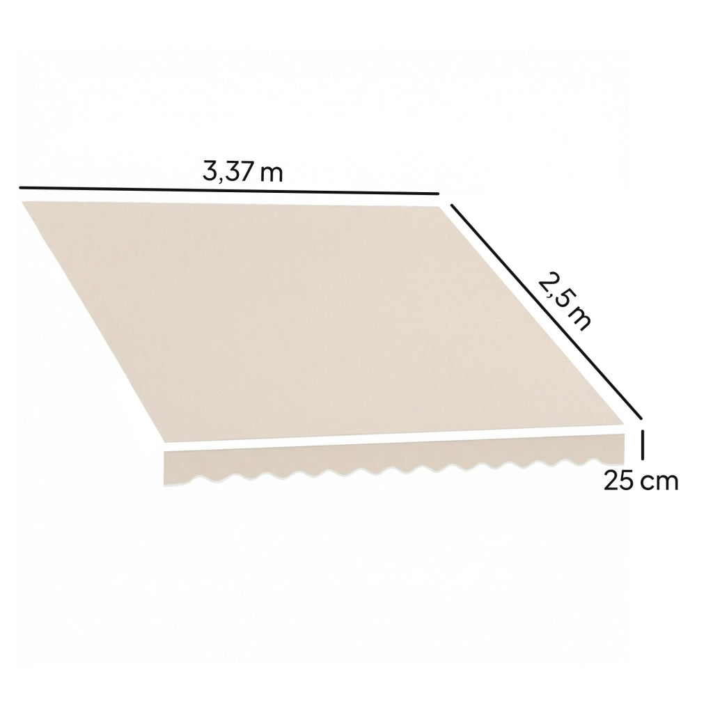 Tenda da Esterno con Lambrequino Impermeabile ¨C zephmum ¨C crema 3.5x2.5 m