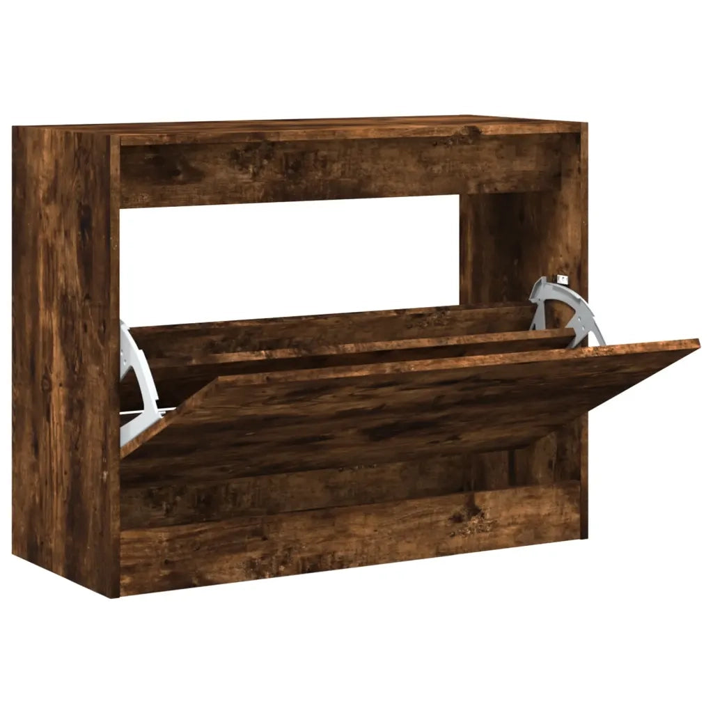 Scarpiera | Mobile per scarpe Rovere Fumo 80x34x63 cm in Legno Multistrato