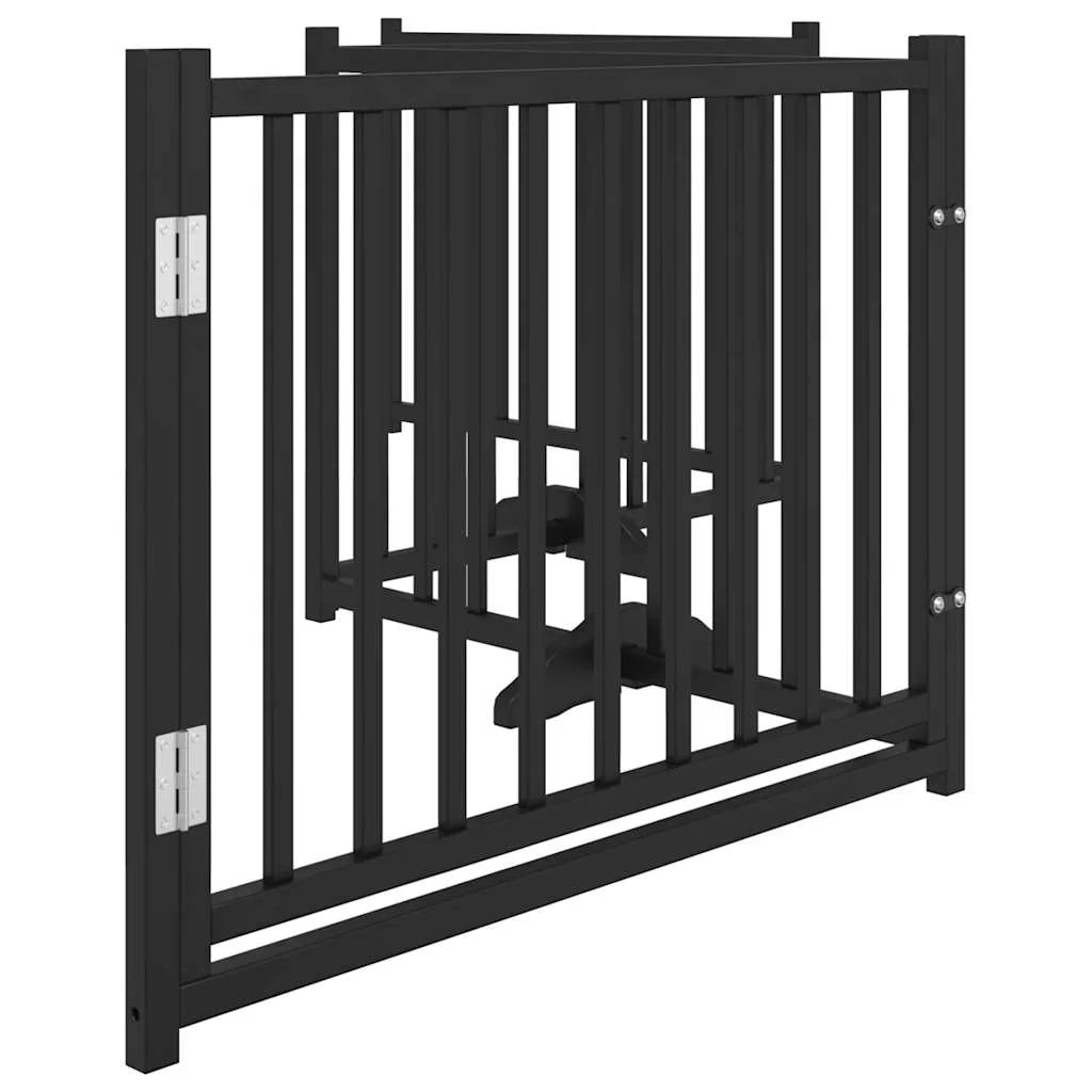 Cancelletto di sicurezza per cani con 4 pannelli in legno massello di abete nero 02_0023307