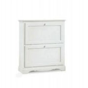 Scarpiera in legno Shabby chic bianca 2 ante