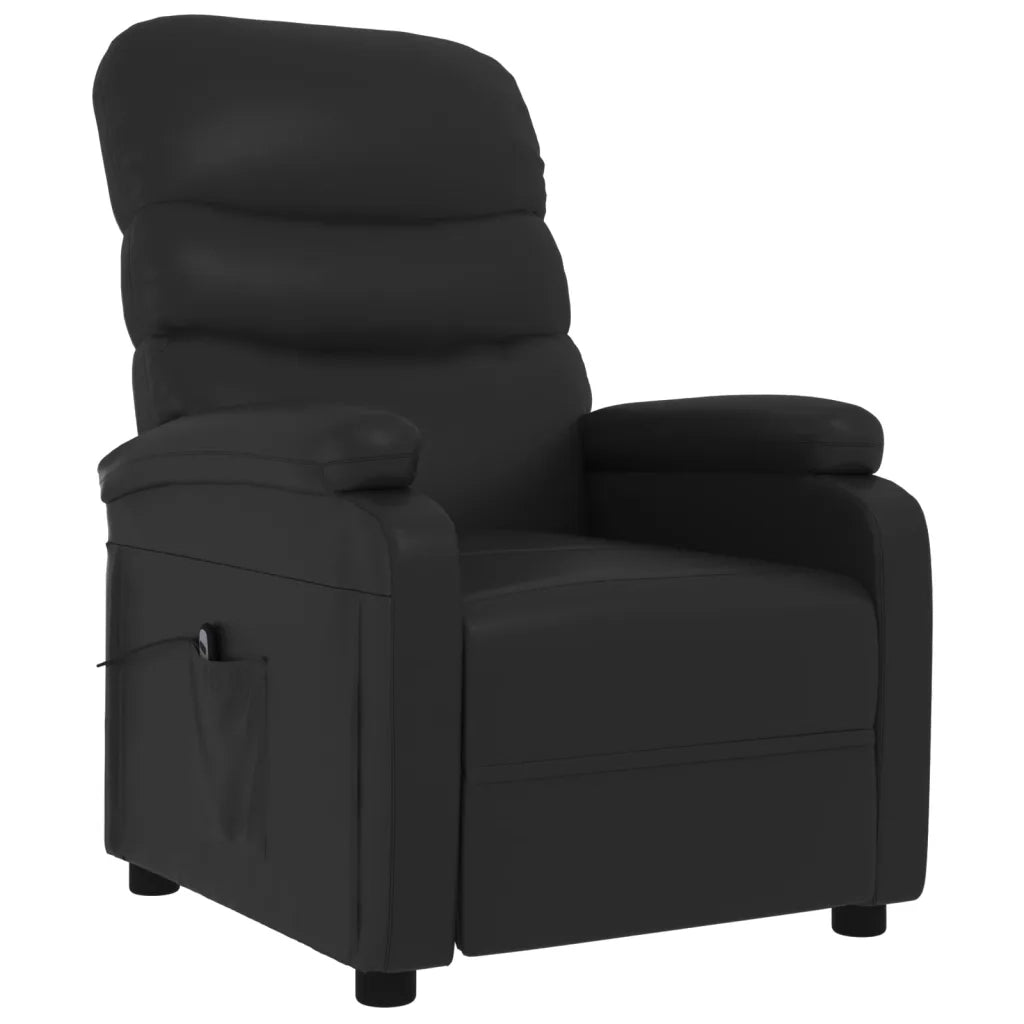 Poltrona Elettrica Reclinabile Nera in Similpelle cod mxl 9107