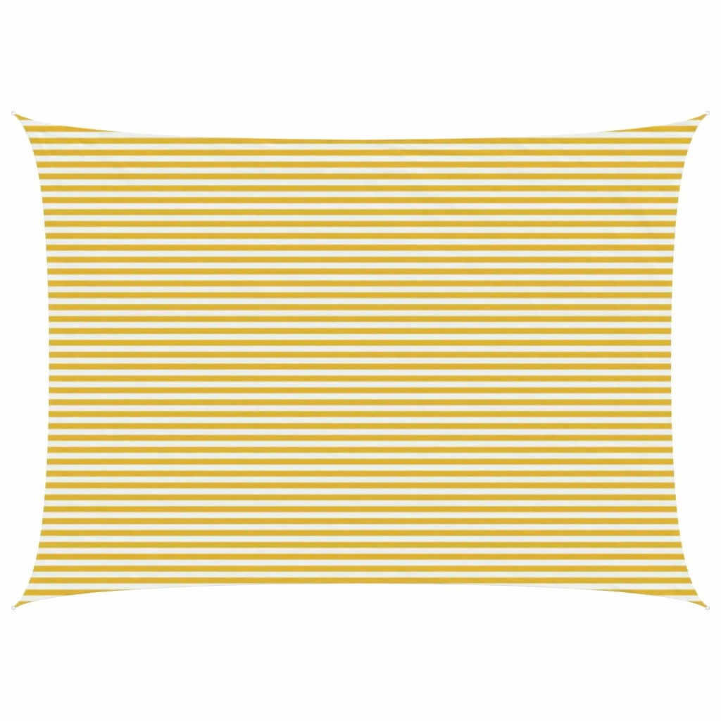 Telo Ombra-Vela Ombreggiante-Parasole a Vela Giallo e Bianco 5 x 7 m HDPE