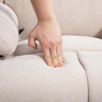 Poltrona Reclinabile con Poggiapiedi, Massaggio e Riscaldamento con 5 Programmi e 8 Punti Vibranti, Beige